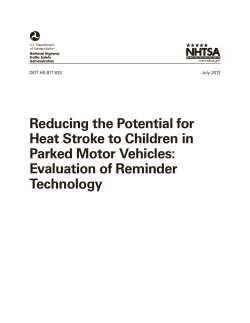 Reducing the Potential for Heat Stroke to Children in Parked Motor
