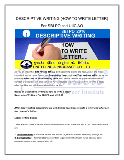 DESCRIPTIVE WRITING (HOW TO WRITE LETTER) For SBI PO and
