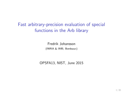 Fast arbitrary-precision evaluation of special functions in the Arb