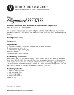 Pumpkin Tortellini with Almonds in Brown Butter Sage Sauce by