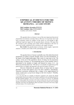 empirical evidence for the quantity theory of money