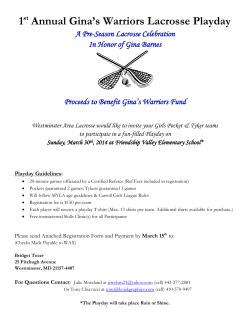1st Annual Gina`s Warriors Lacrosse Playday