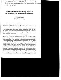 How is Conversation Like Literary Discourse