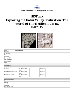 HIST 217-Exploring The Indus-The Lost Civilization