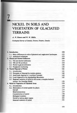 nickel in soils and vegetation of glaciated terrains