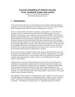 A social embedding of network security Trust, constraint, power and