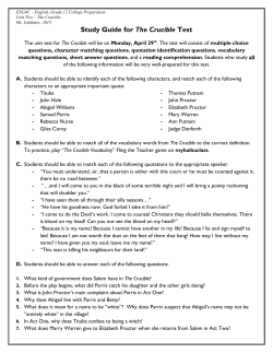 The Crucible Test Study Guide