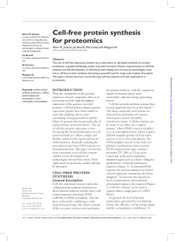 Cell-free protein synthesis for proteomics
