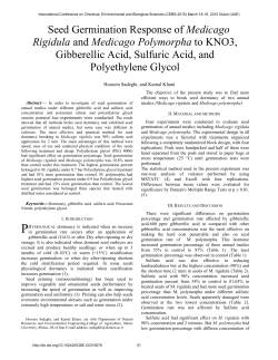 Seed Germination Response of Medicago Rigidula and Medicago