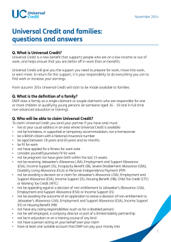 Universal Credit and families: questions and answers