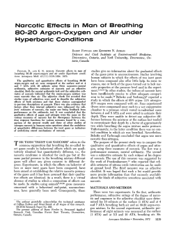 Narcotic Effects in Man of Breathing 80-20 Argon
