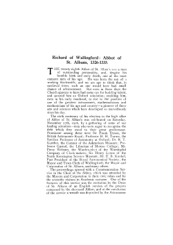 Richard of Wallingford - St Albans and Hertfordshire Architectural