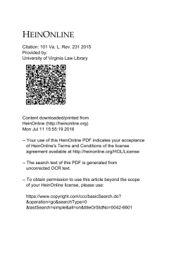 HeinOnline  - University of Virginia