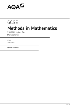 Mark scheme Unit 02 - Geometry and Algebra June 2016