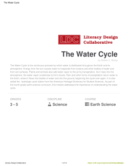 The Water Cycle - Literacy Design Collaborative