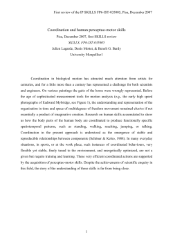 Coordination and human perceptuo