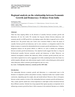 Regional analysis on the relationship between Economic Growth