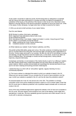 Submission by Paul Staines