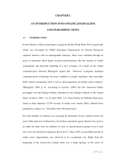 chapter i an introduction into online journalism and