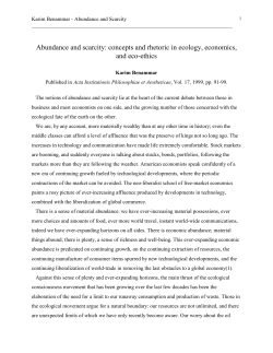 Abundance and scarcity: concepts and rhetoric in ecology