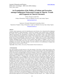 An Examination of the Politics of Schism and Secession