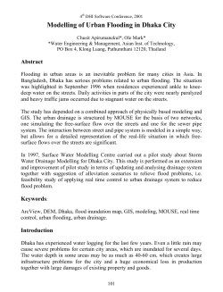 Modelling of Urban Flooding in Dhaka City