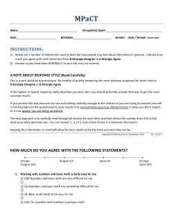 MPaCT Questionnaire