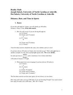 Distance Rate Time in Sports pdf