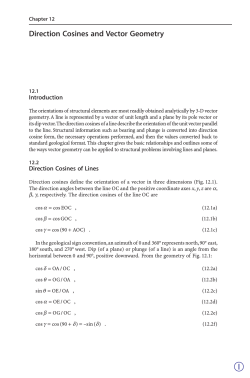 Direction Cosines and Vector Geometry