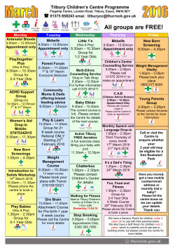 Timetable-Tilbury Children`s Centre March 2016