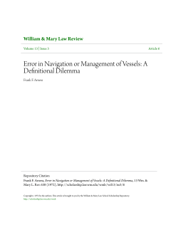Error in Navigation or Management of Vessels: A Definitional Dilemma