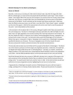 1 Mitchell`s Musings 9-17-12: March on Washington Daniel J.B.
