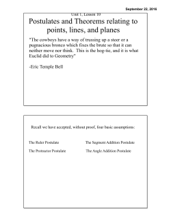 Postulates and Theorems relating to points, lines, and planes