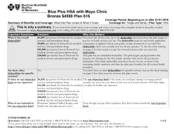 SBC Blue Plus HSA with Mayo Clinic Bronze 4500 Plan 616