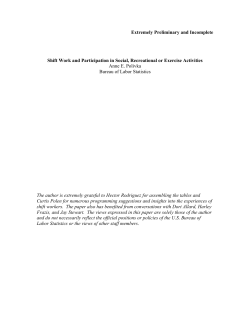 Shift Work and Participation in Social, Recreational or Exercise
