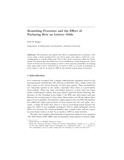 Branching Processes and the Effect of Parlaying Bets on Lottery Odds