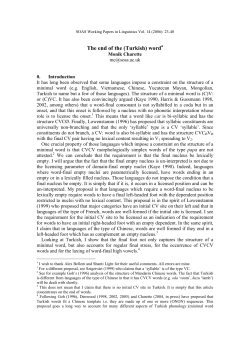 The end of the (Turkish) word