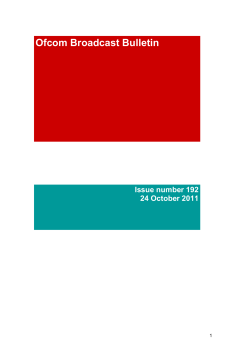 Ofcom Broadcast Bulletin 192