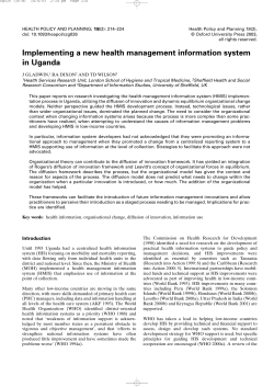 Implementing A New health Management