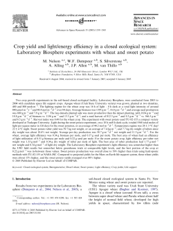 Crop yield and light/energy efficiency in a closed ecological system