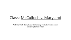 Class: McCulloch v. Maryland