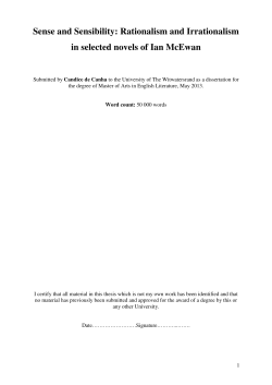 Sense and Sensibility: Rationalism and Irrationalism in selected