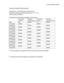 Equilibrium Hands On Demo