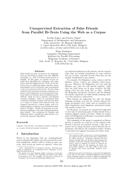 Unsupervised Extraction of False Friends from Parallel Bi