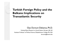 Turkish Foreign Policy and the Balkans