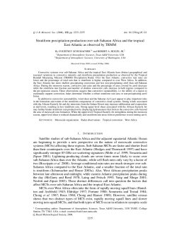 Stratiform precipitation production over sub