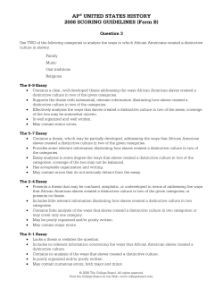 AP&reg; UNITED STATES HISTORY 2008 SCORING