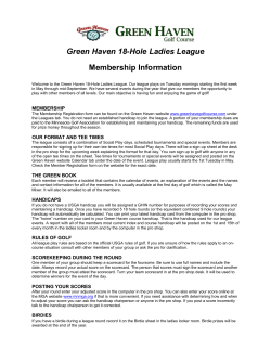 Green Haven 18-Hole Ladies League Membership Information