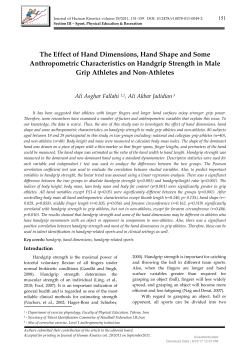 The Effect of Hand Dimensions, Hand Shape and Some