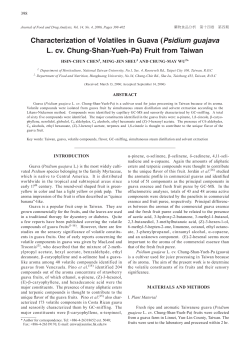 Characterization of Volatiles in Guava (Psidium guajava L. cv